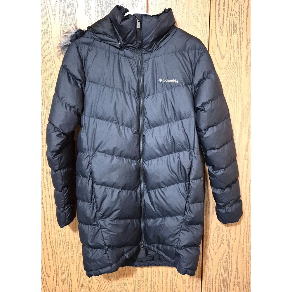 Columbia Women's Black Ultra Warm Puffer Coat Jacket With Removable Hood Size M